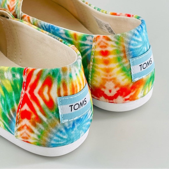 TOMS Women's Canvas Alpargata Slip On Flats Tie Dye Size 7.5 - Picture 4 of 7